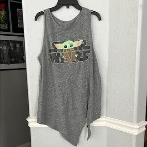 Star Wars Gray Tank Top Casual Graphic Grogu